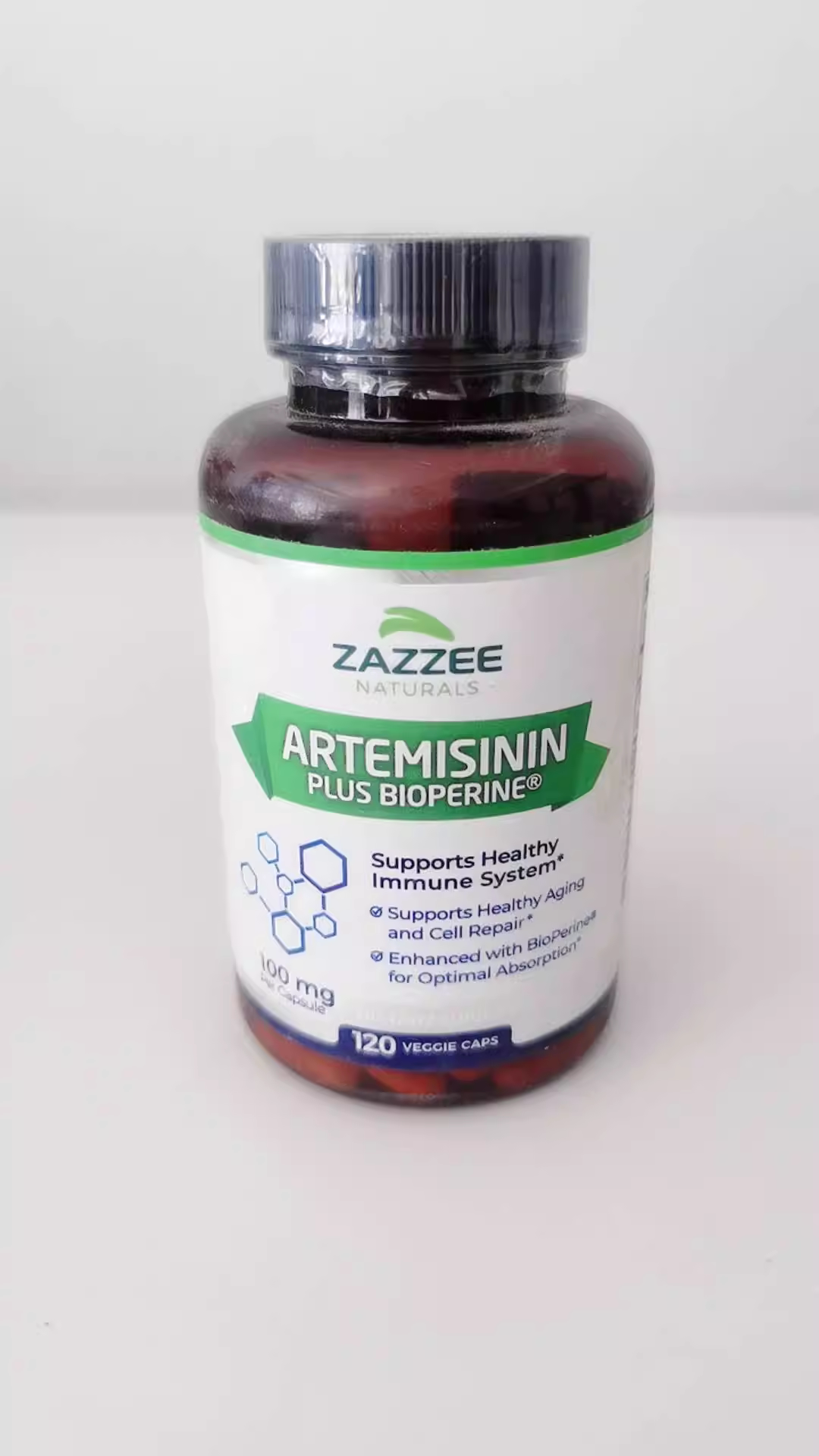 美国zazzee artemisinin青蒿素胶囊100mg生物碱免疫120粒