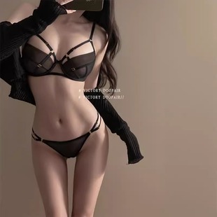 AH文胸套装 欧美镂空性感小胸聚拢显大上托胸罩防下垂收副乳内衣女