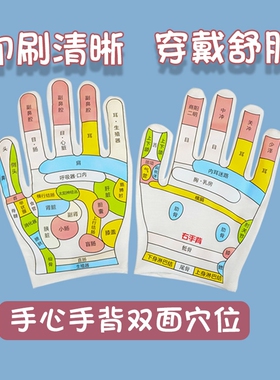 中医穴位按摩弹力手套经络穴位图反射区图解家庭养生点穴推拿神器