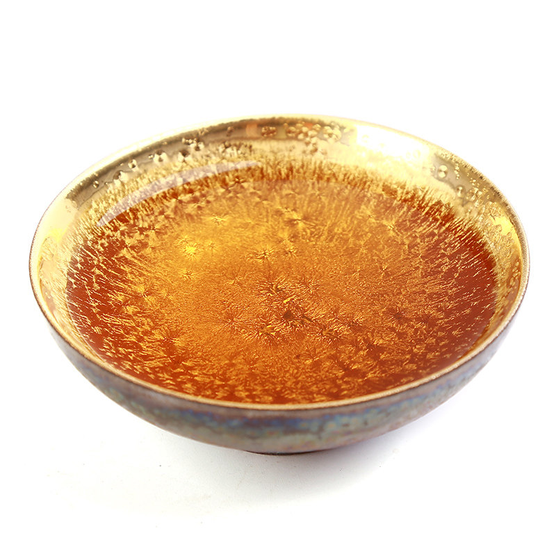 七彩天目釉陶瓷鎏金茶杯品茗杯单杯建盏茶盏茶碗主人杯功夫茶杯