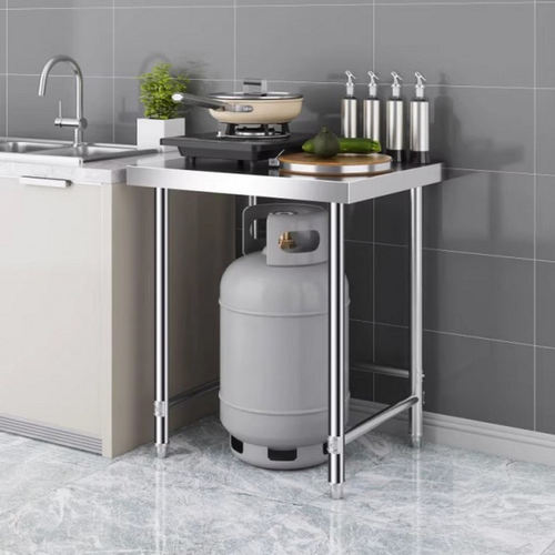 不锈钢加厚切菜桌面三层落地置物架单层灶台架两层饭店后厨打包台