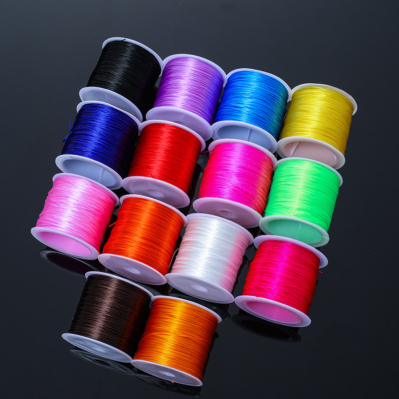 彩色手串diy配件弹力线材料串珠线手串绳橡皮筋专用线纯色水晶线