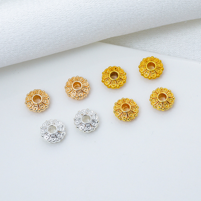 18K包金保色花纹飞碟形隔片