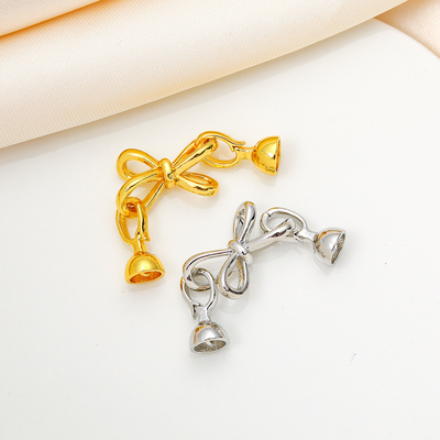 18K包金保色蝴蝶结连接扣项链