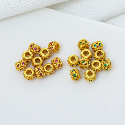 古法哑金保色镶嵌锆石DIY配件