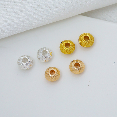 14K包金保色飞碟花纹隔珠