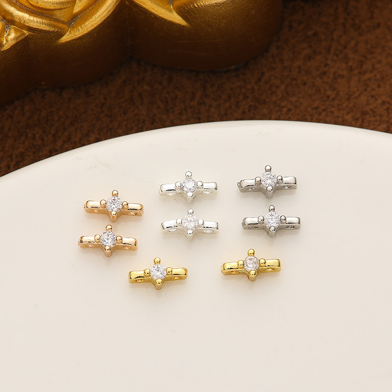 14K包金保色双孔7MM镶嵌隔片