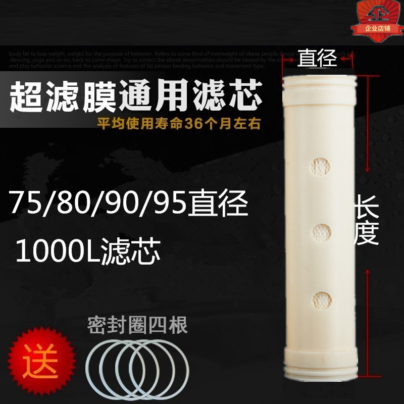 不锈钢净水器滤芯通用管道1000L家用厨房直饮净水机超滤膜过滤器