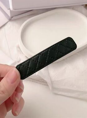 复古皮质丝绒长方形BB夹刘海夹