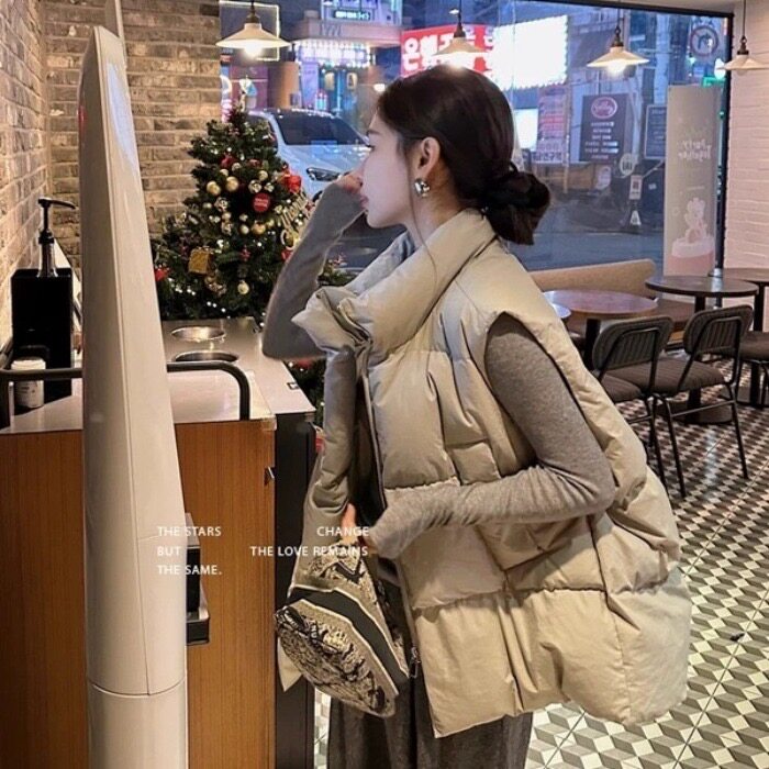今年流行羽绒棉马甲女2025新款秋冬立领宽松保暖棉服马夹背心外套
