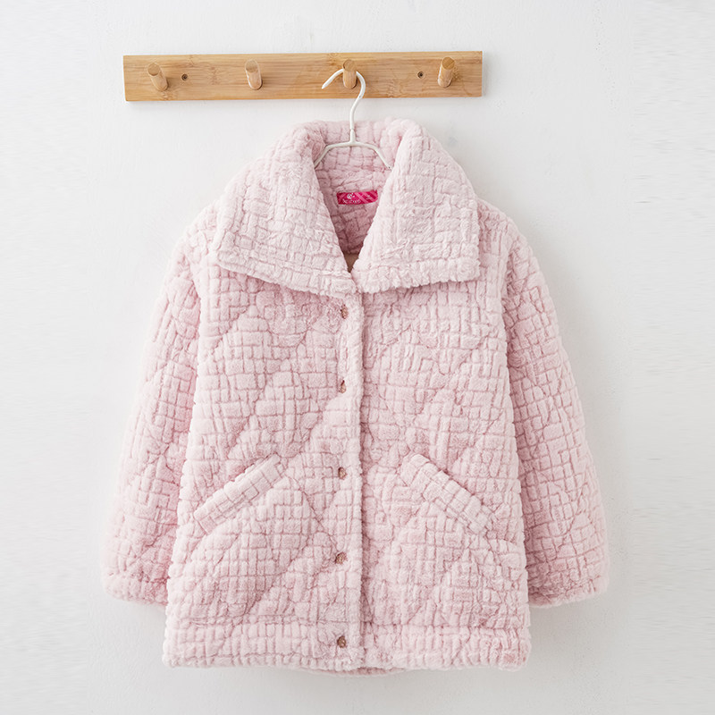 三昌2025秋冬季新款睡衣上装女三层夹棉加绒加厚家居服女单件上衣