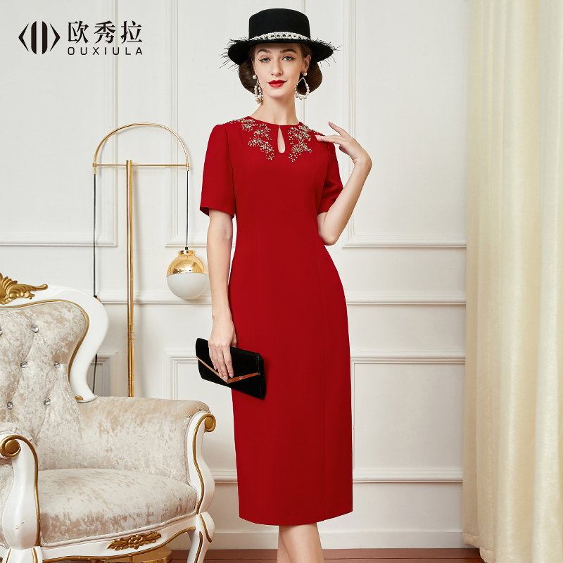 禮服裝喜婆婆高貴氣質顯瘦敬酒