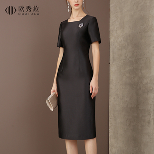 婚礼妈妈装喜婆婆宴会礼服连衣裙女气质显瘦年会敬酒服日常可穿