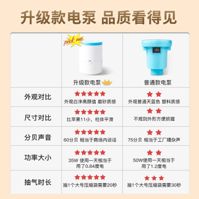 抽抽气泵电静音真空气抽气自动压缩收纳袋吸电动专用磊气机筒电泵