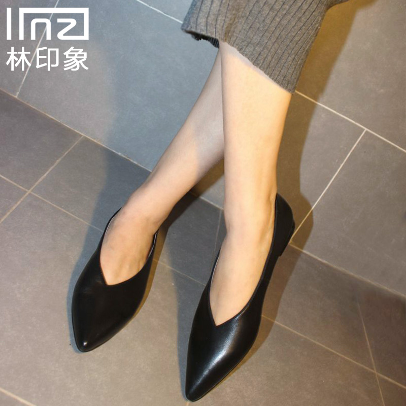 iinzi林印象新款欧美风低跟鞋