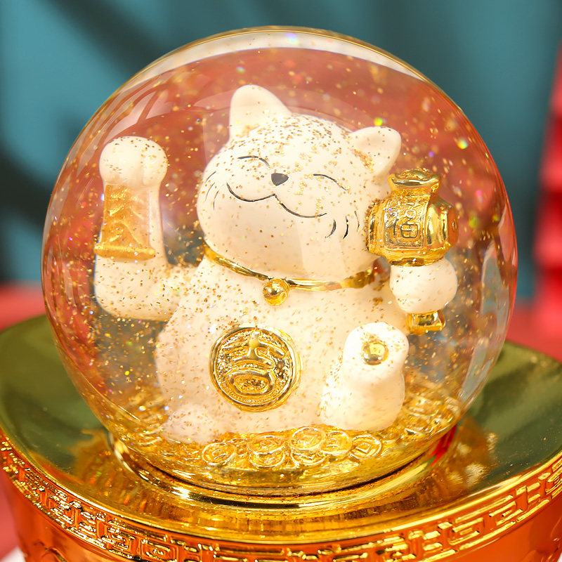 新年礼物水晶球音乐盒可爱招财猫天空之城送女生创意生日礼物