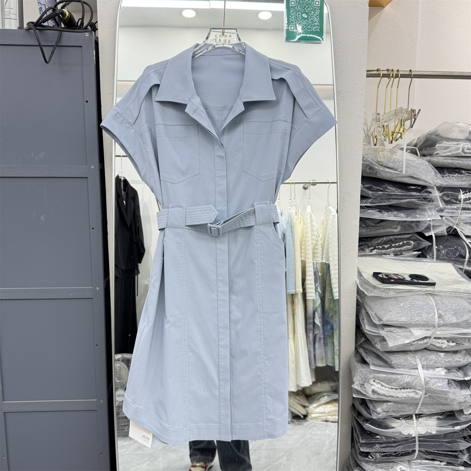 POLO领休闲连衣裙女夏季2025新款收腰显瘦气质高级感衬衫工装裙子