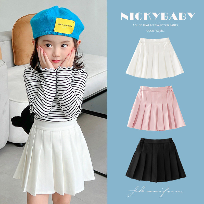 小童百褶裙秋装女童薄款半身裙宝宝短裙儿童裙子jk学院风春秋