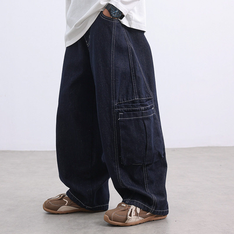 2025新款大男童工装牛仔裤春秋款儿童装秋季痞帅风阔腿裤子秋装