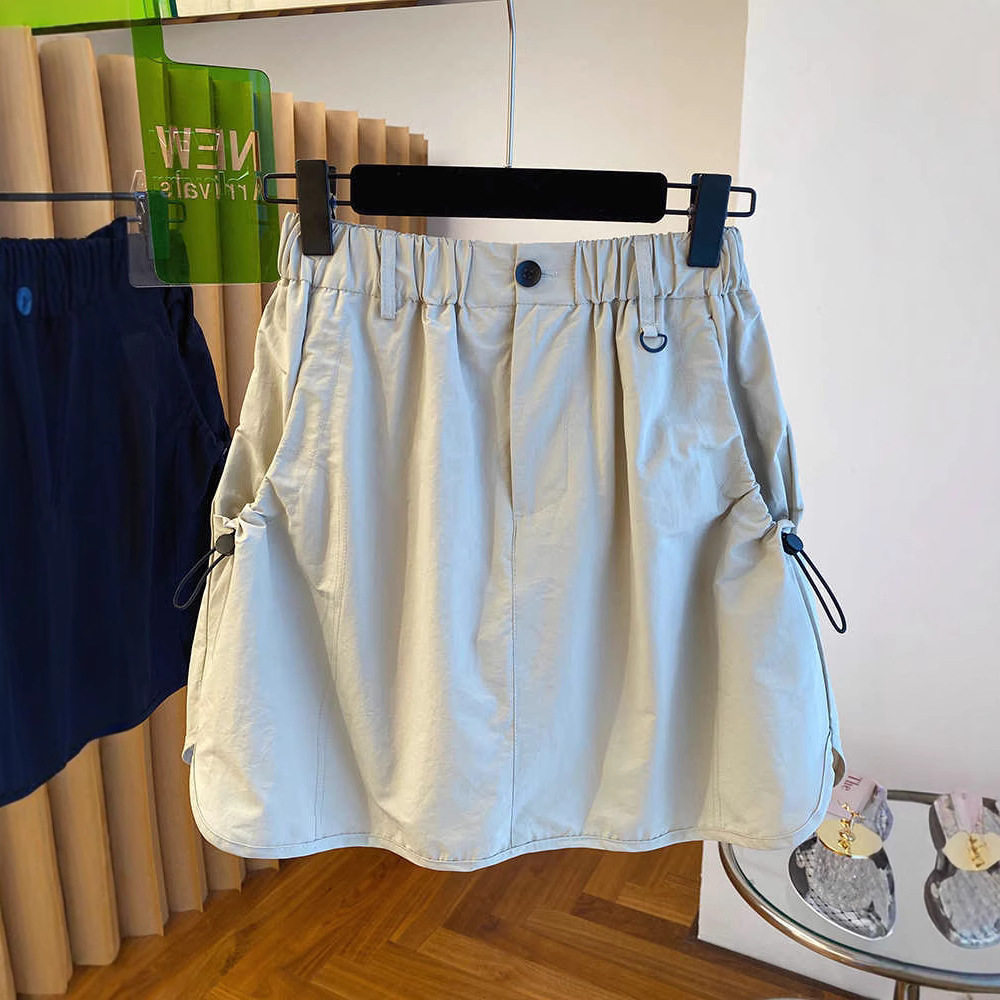 设计工装短裙女夏季2025新款宽松高腰显瘦复古防走光包臀半身裙