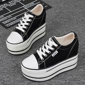 12厘米内增高女鞋 12cm厚底鞋 帆布鞋 小个子松糕鞋 女2025春新款 爆款