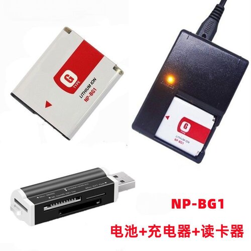 适用索尼DSC-W210 W220 W230 W270 H10 H90相机NP-BG1电池+充电器