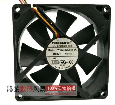 原装富士康 PV902512LBSF 2C DC 12V 0.14A 9025 3线散热风扇