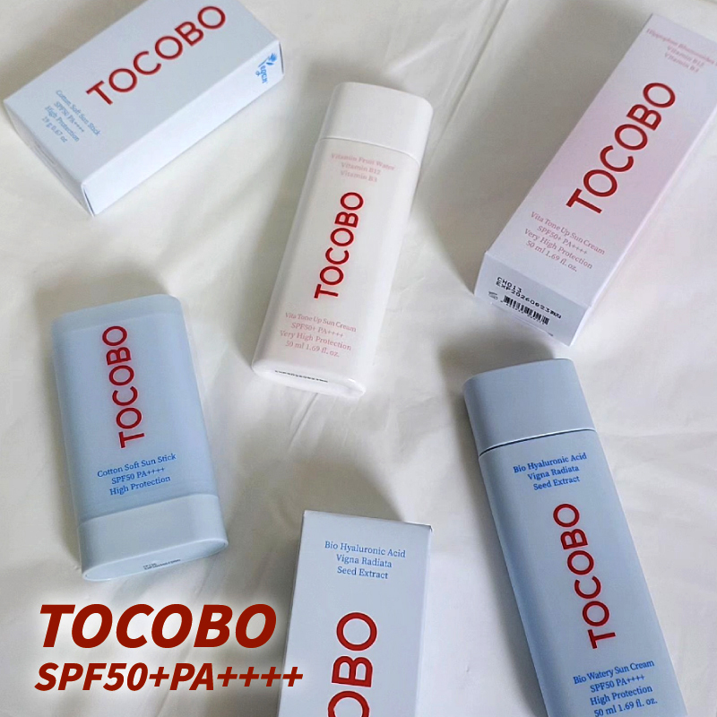 TOCOBO水感精华防晒霜提亮棉柔防晒棒SPF50清爽不油腻保湿女包邮