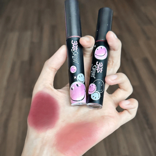 3CE粉酷笑脸联名唇釉眼影盘肉粉色烟紫色fade 持久 in秋冬唇釉新品