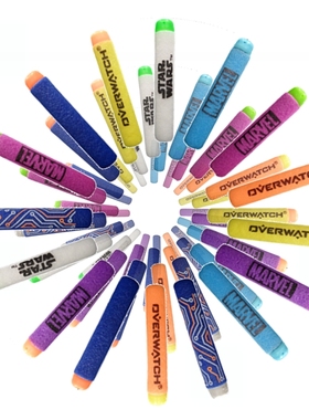 正品孩之宝NERF热火可发射软头精英木兰彩色僵尸僵牛蓝色JOLT子弹