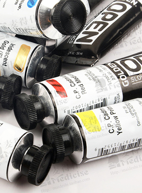 包邮美国GOLDE高登慢干丙烯颜料59ml开放型缓干色丝网OPEN系列1-9