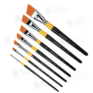 韩国hwahong华虹尼龙斜峰图案画笔 972水彩 油画丙烯设计用斜头笔