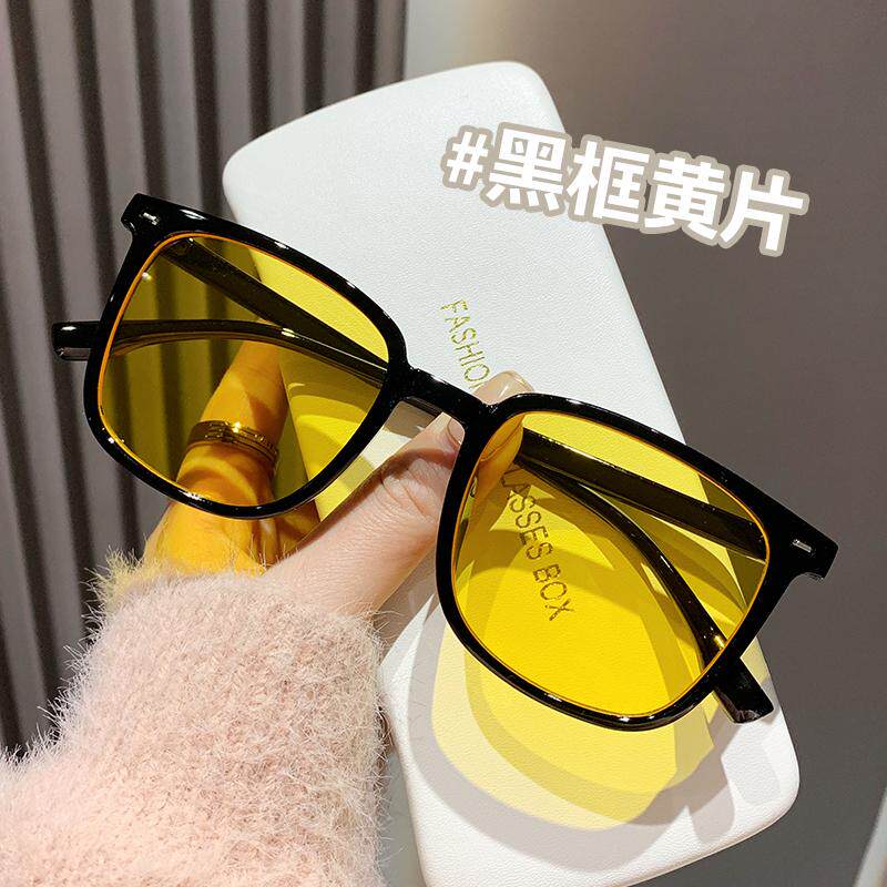 痞帅夜视墨镜男2025款方框偏光ins高级感太阳眼镜女个性开车专用