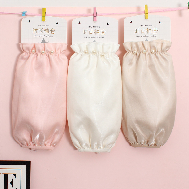 韩版羽绒服缎面袖套高颜值