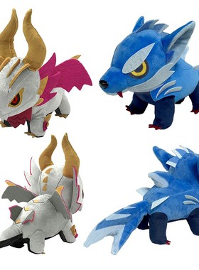 全款预售 CAPCOM 怪物猎人崛起曙光 Q版毛绒玩偶爵银龙月羽龙