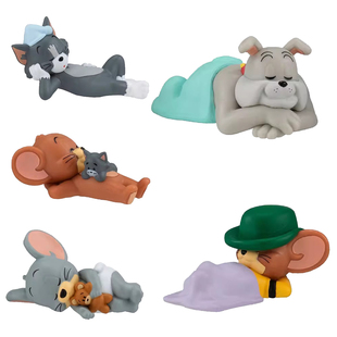 【现货】万代扭蛋 猫和老鼠睡觉造型摆件 汤姆猫杰瑞鼠 公仔