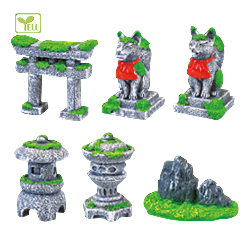 [现货]Yell正版扭蛋 简陋寂静院内青苔 鸟居灯笼景石盆栽青苔