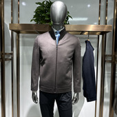 拉链商务款 时尚 2色 立领夹克羊毛外套 80羊毛10山羊绒10桑蚕丝男士