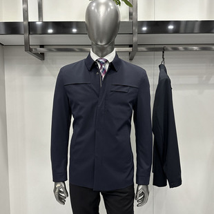 25秋款男士翻领派克夹克外套上衣 牛奶丝微弹面料时尚商务休闲2色