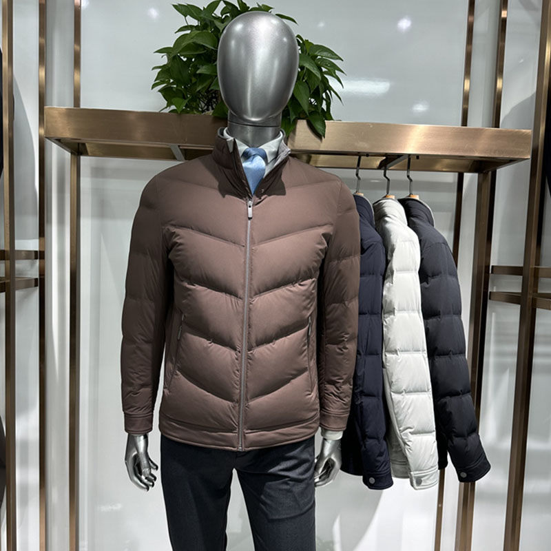直充绒轻男士羽绒服短款一体工艺