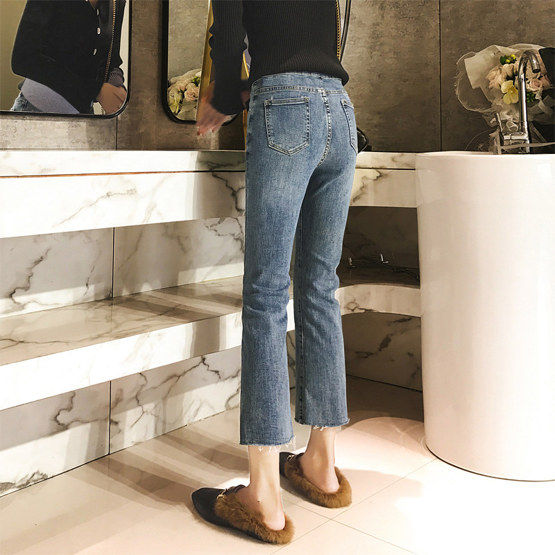 孕妇裤子微喇叭裤牛仔裤外穿薄款夏季潮妈秋季长裤时尚春秋装秋冬