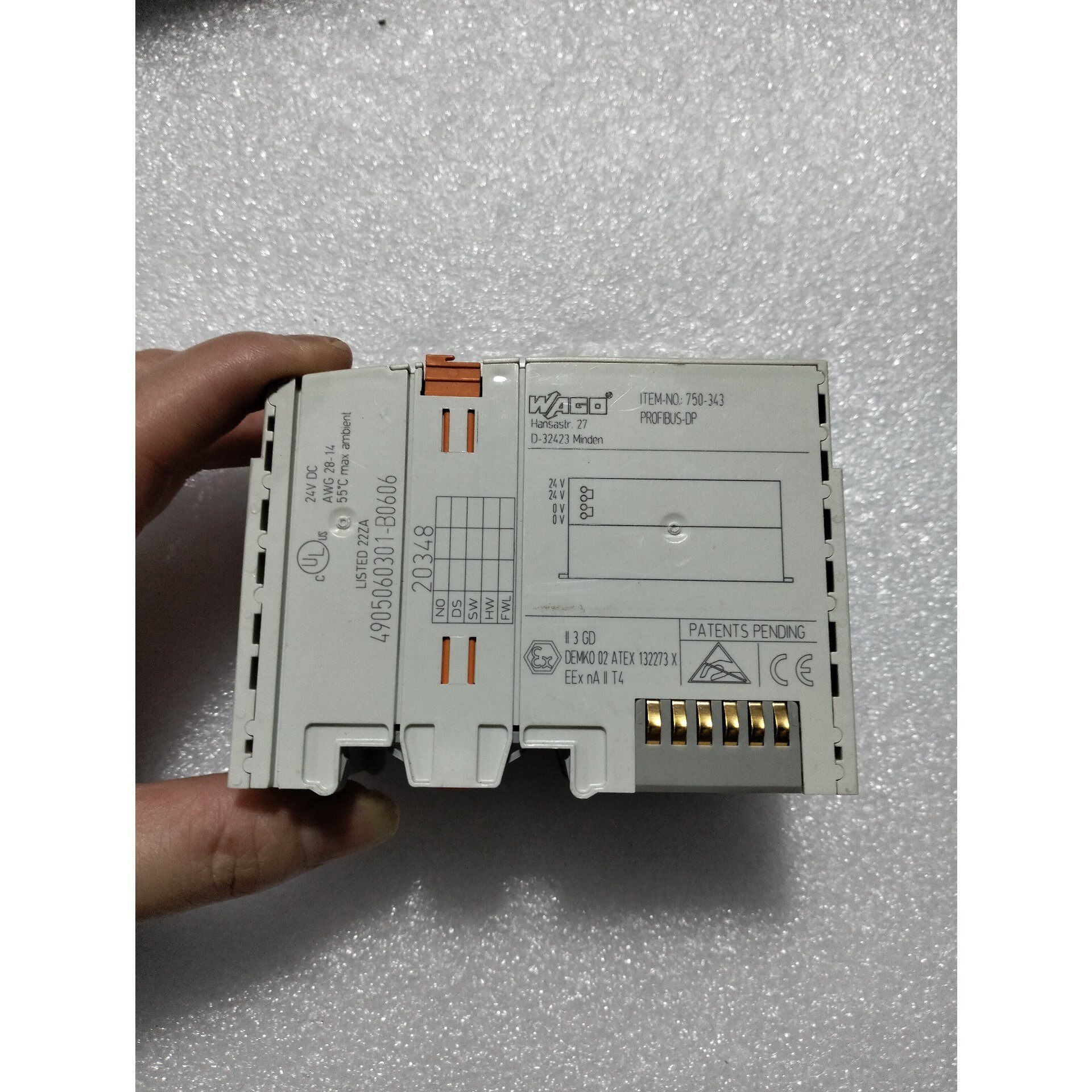 WAGO万可750-343通讯模块,拆机件,成色九成新,功能议价产品