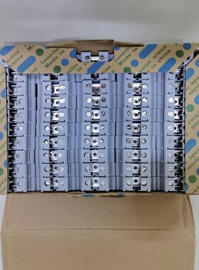 全新UK-25N导轨式接线端子，一盒50片装，灰色外壳，铜件