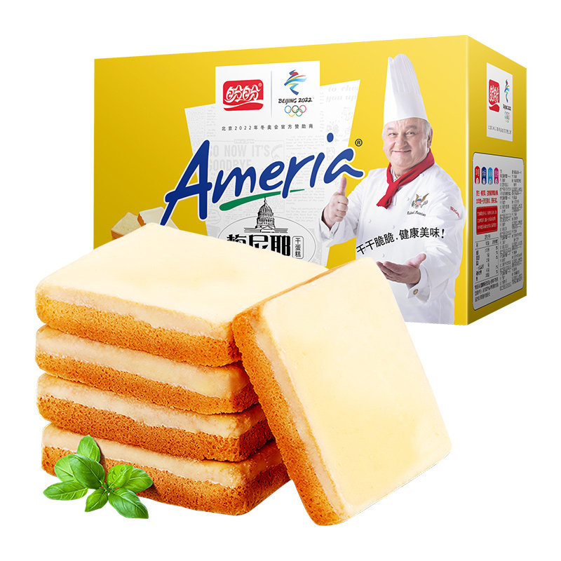 盼盼梅尼耶干蛋糕奶香柠檬草莓味面包干小饼干营养早餐小吃零食