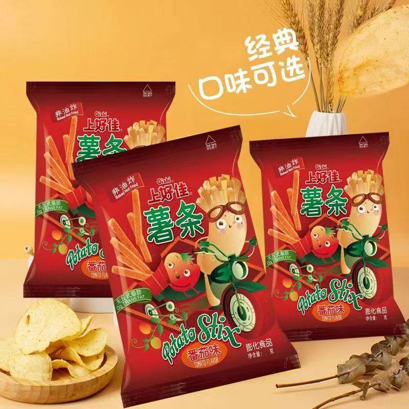 【9-10月产新货】Oishi/上好佳番茄薯条80g膨化食品办公零食儿童