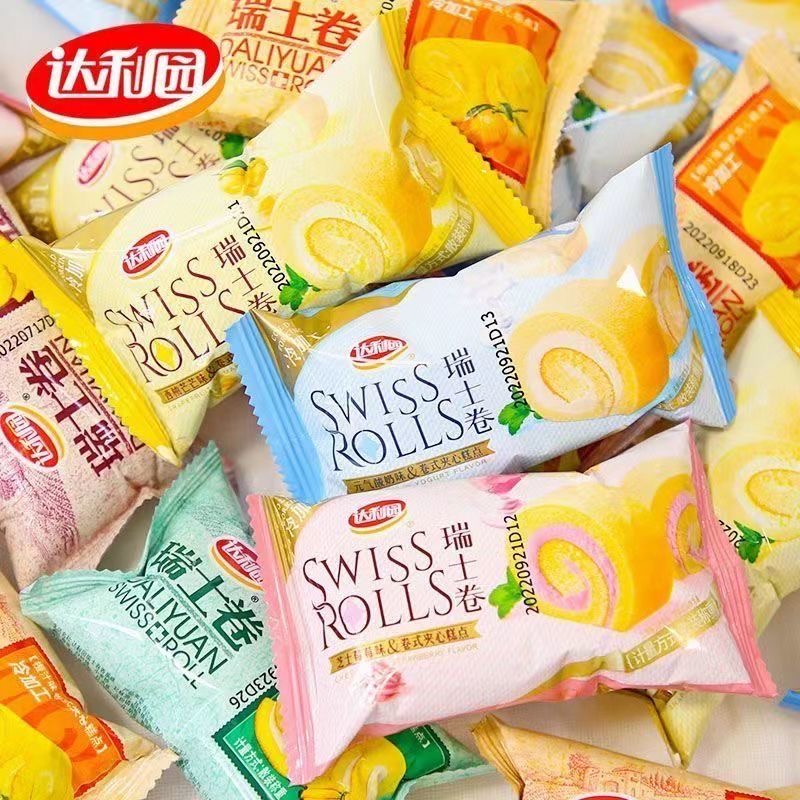 新日期达利园瑞士卷芝士莓莓味新口味独立包装下午茶点心营养早餐