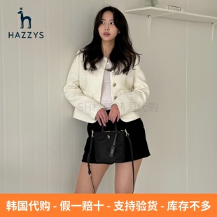 韩国代购HAZZYS哈吉斯女士黑色尼龙小狗单肩手提托特包袋迷你小包