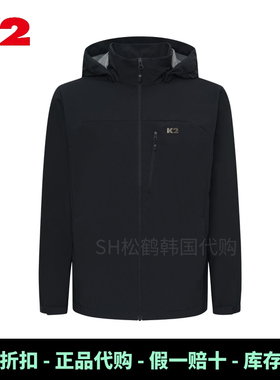 26新款K2韩国代购春秋季装男士户外纯色防风防泼水夹克连帽冲锋衣