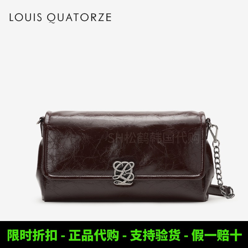 韩国折扣LOUISQUATORZE瑞克朵丝代购女士时尚休闲棕色单肩斜挎包