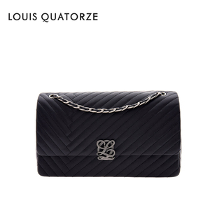 直邮LOUIS QUATORZE瑞克朵丝路易十四女士黑色单肩斜挎包韩国代购